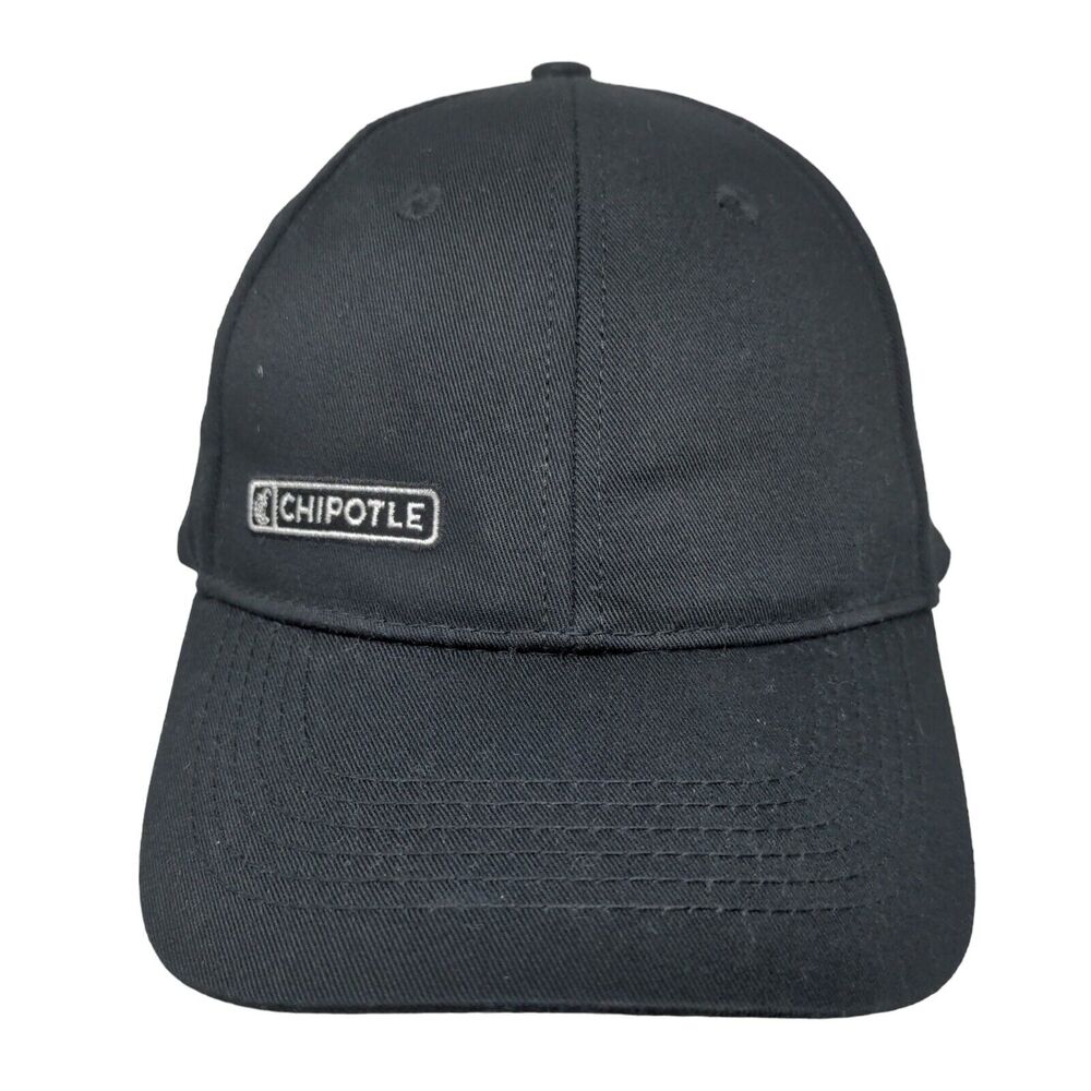 Chipotle Strapback Hat Black OSFM Adjustable Embroidered 6 Panel Loomstate